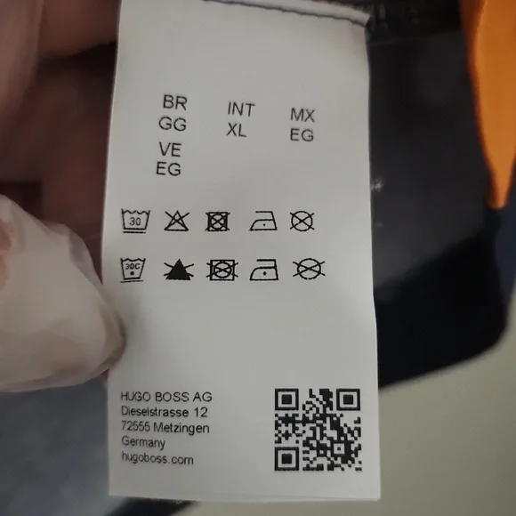 HUGO BOSS XL.Color Block Men's Shirt - Navy, Orange, and Brown - Picture 5 of 13